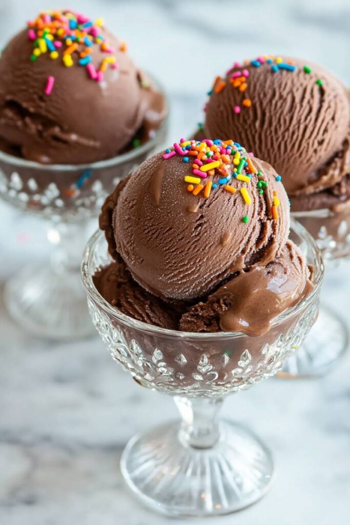 Serving and storing Ninja Creami Chocolate Ice Cream