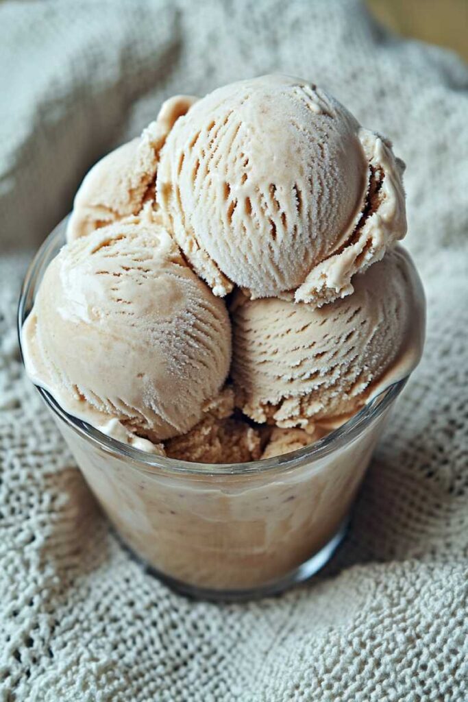 Serving Ninja Creami Root Beer Ice Cream