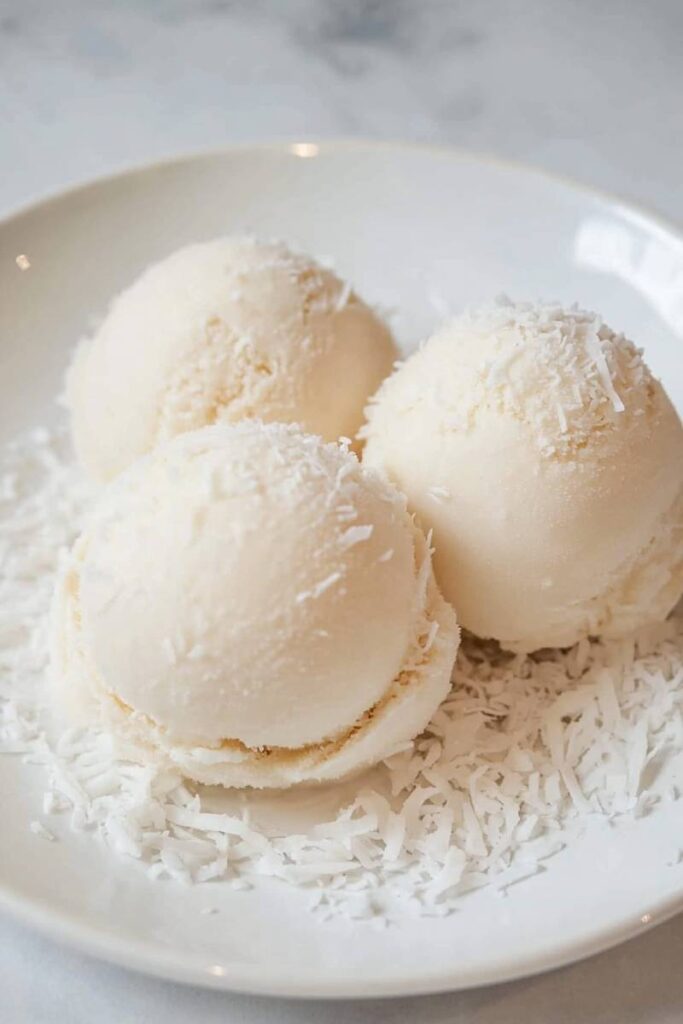 Serving Ninja Creami Dairy Free Pina Colada Sorbet