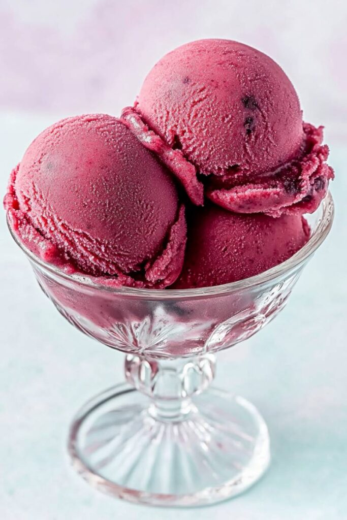 Serving Ninja Creami Blueberry Lemonade Sorbet