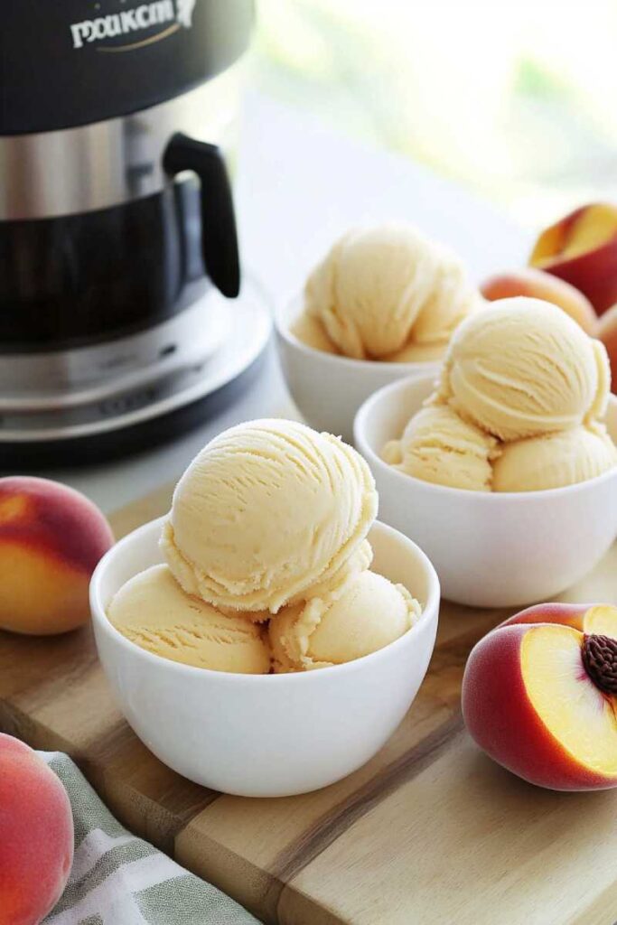 easy Ninja Creami Peach Ice Creami making