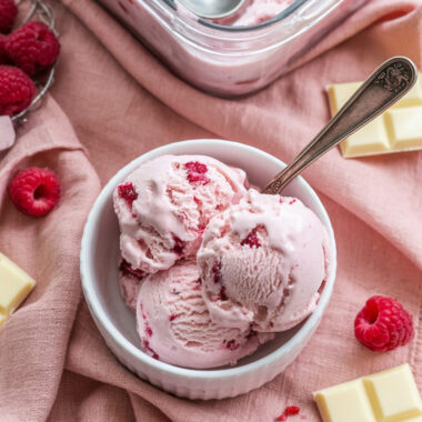 White Chocolate Raspberry Protein Ice Cream