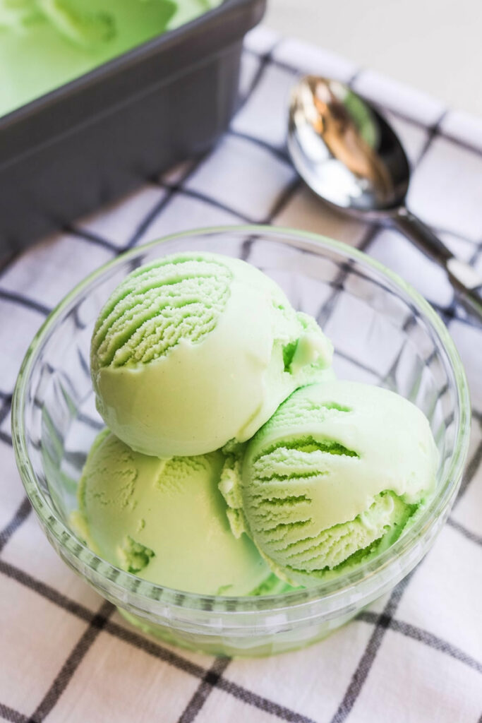 Serving Ninja Creami Pistachio Gelato