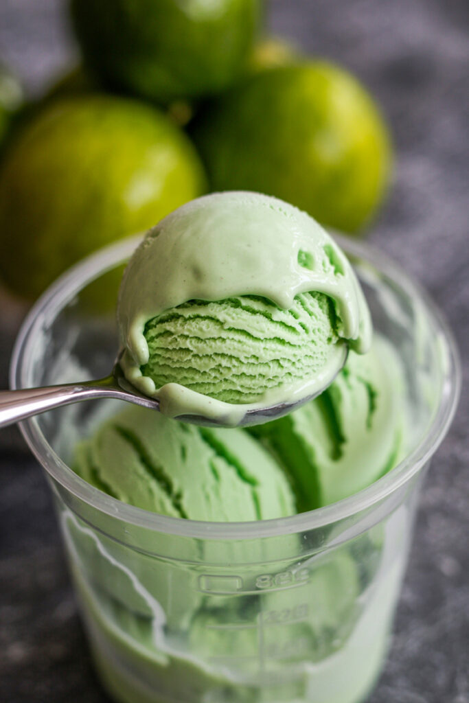 Serving Keto Coconut Lime Ice Cream