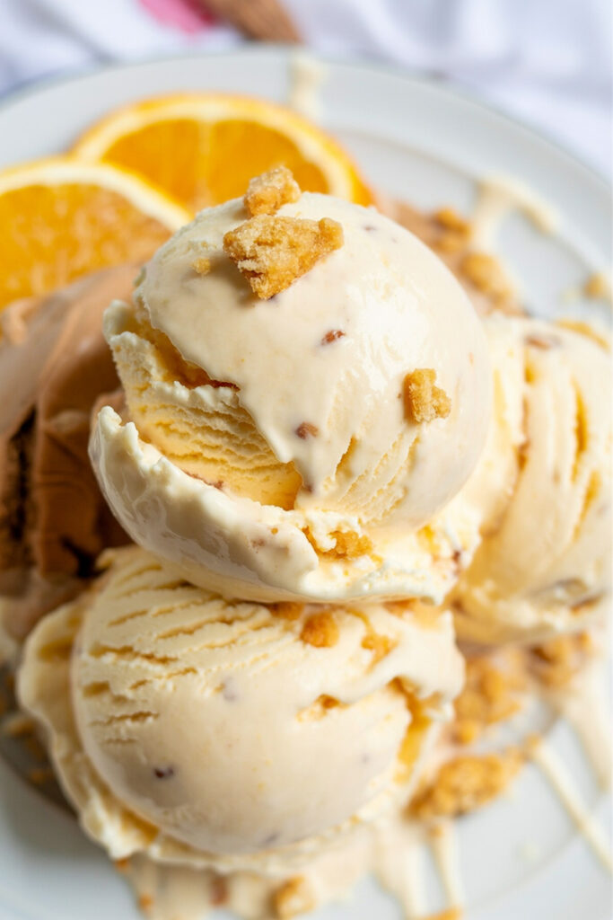 Peach Cobbler Frozen Yogurt