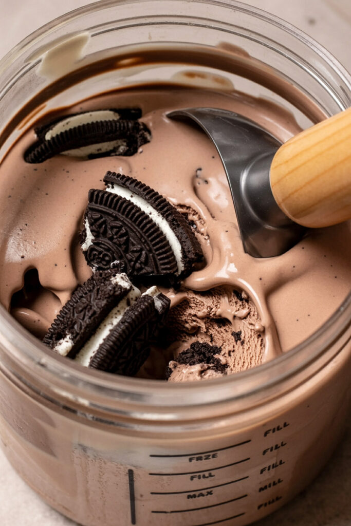 Prepare Chocolate Oreo Protein Ice Cream