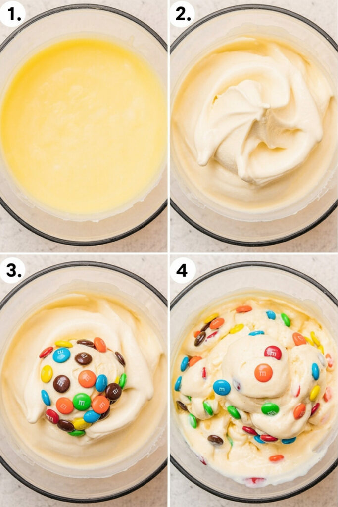 Prepare M&M Ice Cream