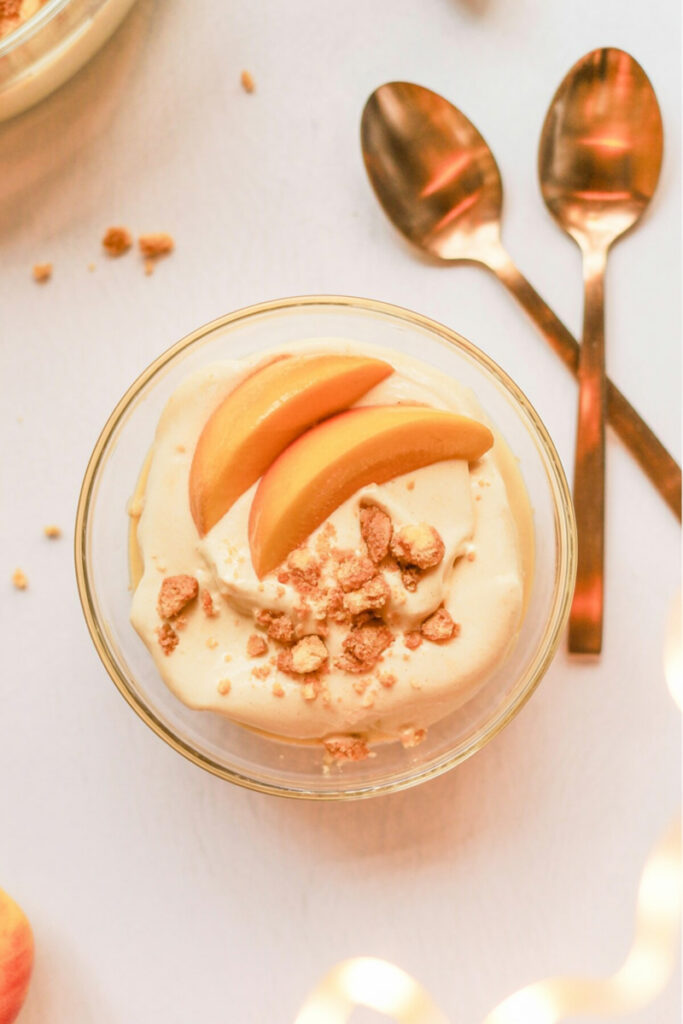 Prepare Peach Cobbler Frozen Yogurt