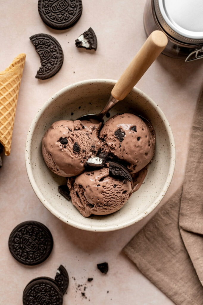 How to Serve Chocolate Oreo Protein Ice Cream