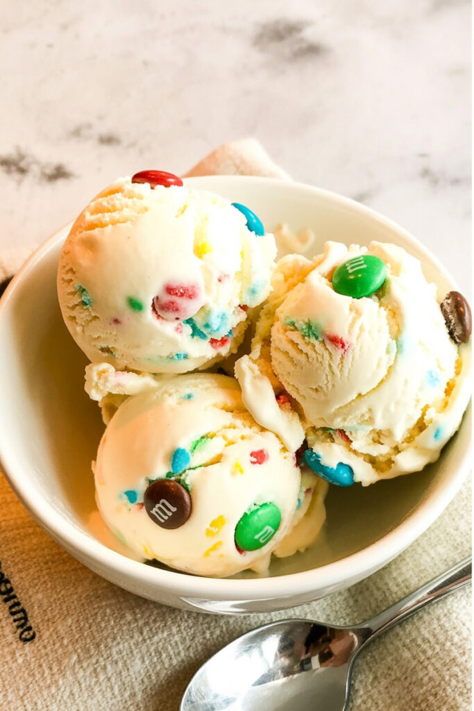 Serving M&M Ice Cream