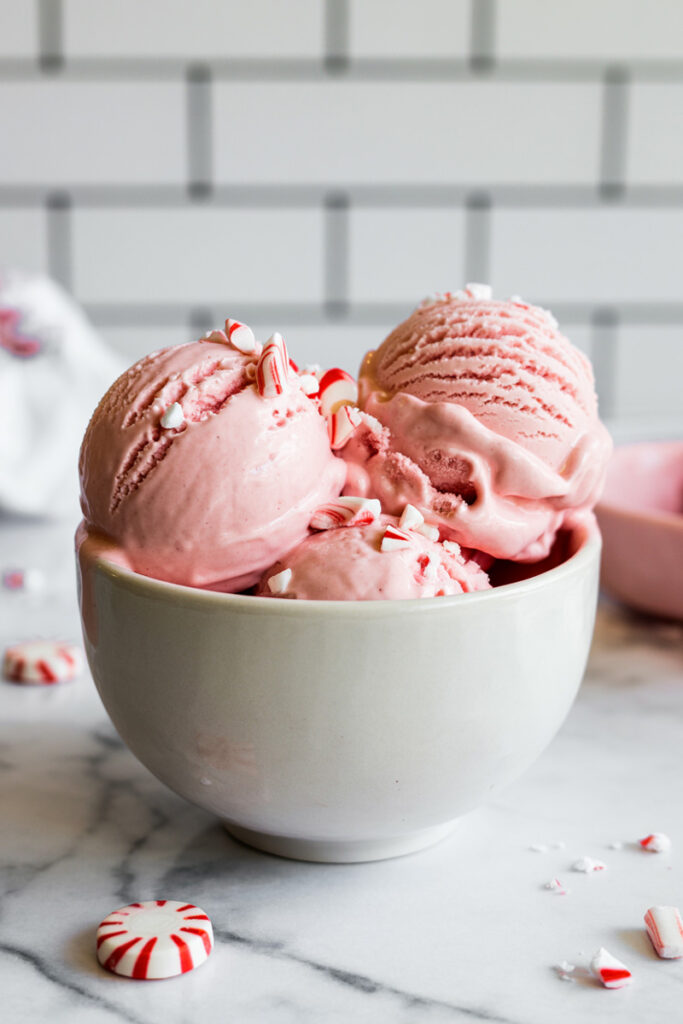 Serving Peppermint Protein Ice Cream