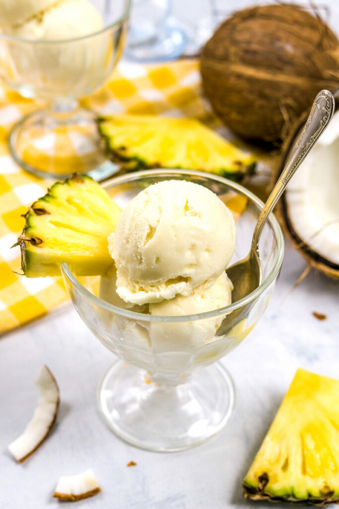 Serve Ninja Creami Pina Colada Lite Ice Cream