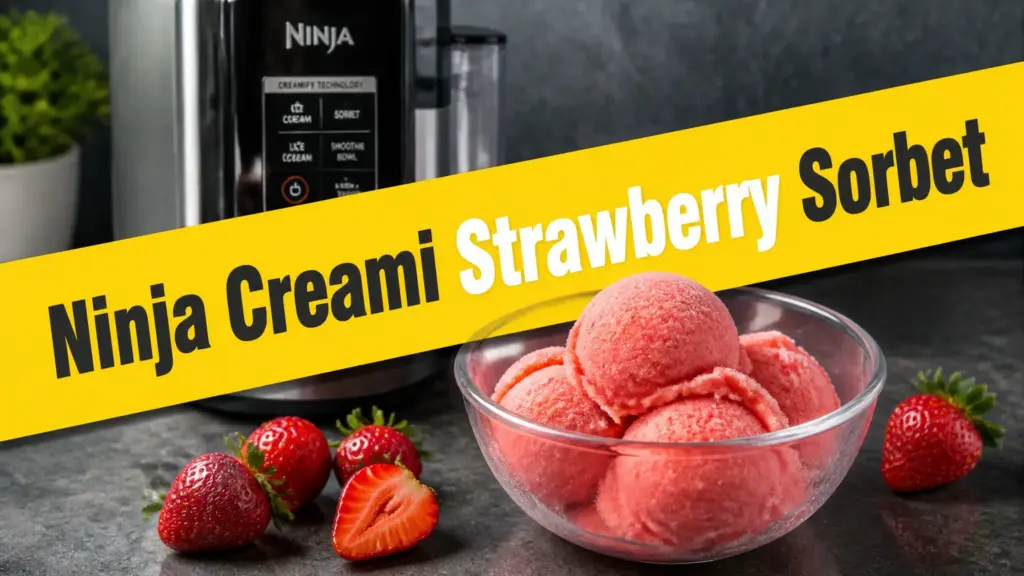 Ninja Creami Strawberry Sorbet ninja creami strawberry sorbet
